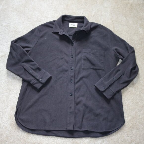Madewell Women's Charcoal Button Down Shirt - Picture 1 of 5
